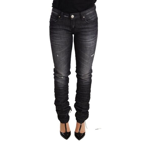 Acht Stacked Hem Distressed Jeans Women Black Jeans & Pants - Picture 1 of 3